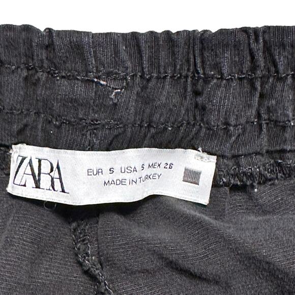 Zara Black Pull On Jogger Pants with Sequin Stripe Size Small - Picture 3 of 6